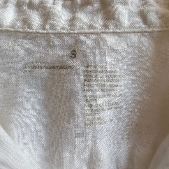 Muji 100% Linen Button-Down Shirt - 2019 - White - Sz S - Picture 4 of 13